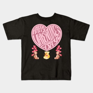 Valentine's Day hearts and teddy bears. Kids T-Shirt